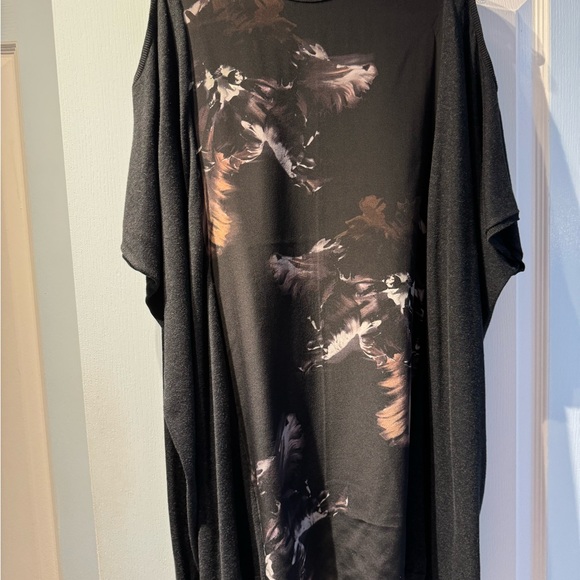 Allsaints tunic top open sholders 100% silk front and 55 cotton/45 rayon. Size S - Picture 2 of 6